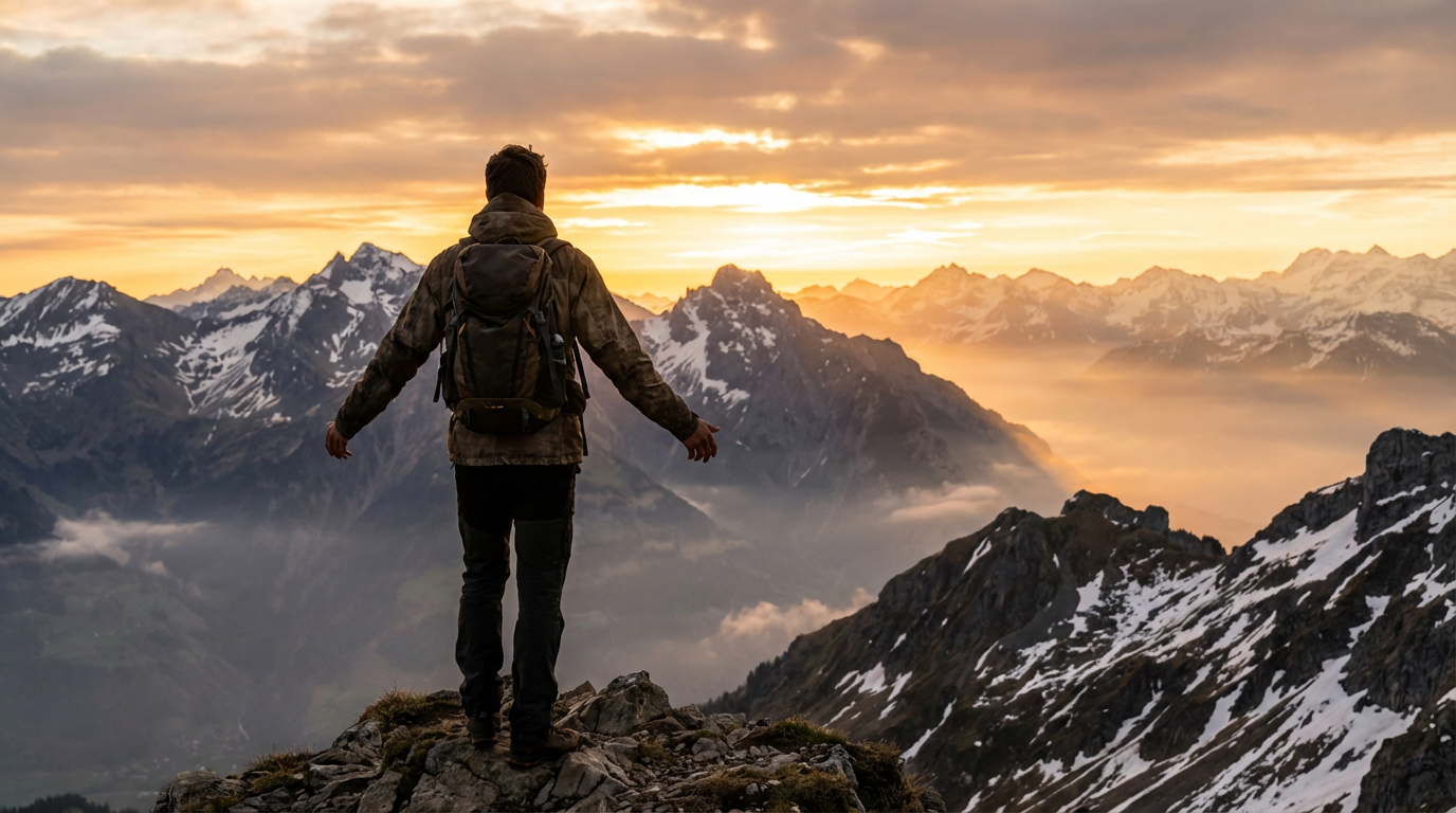Visionärer Blick in die Berge